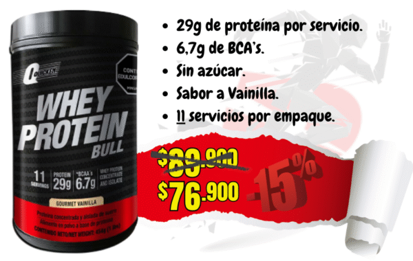Proteína en polvo Quicken Bull para corredores 1lb, 454g - Image 5