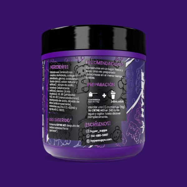 Creatina para corredores CRTNE HCL de Hyper 480g - Image 3
