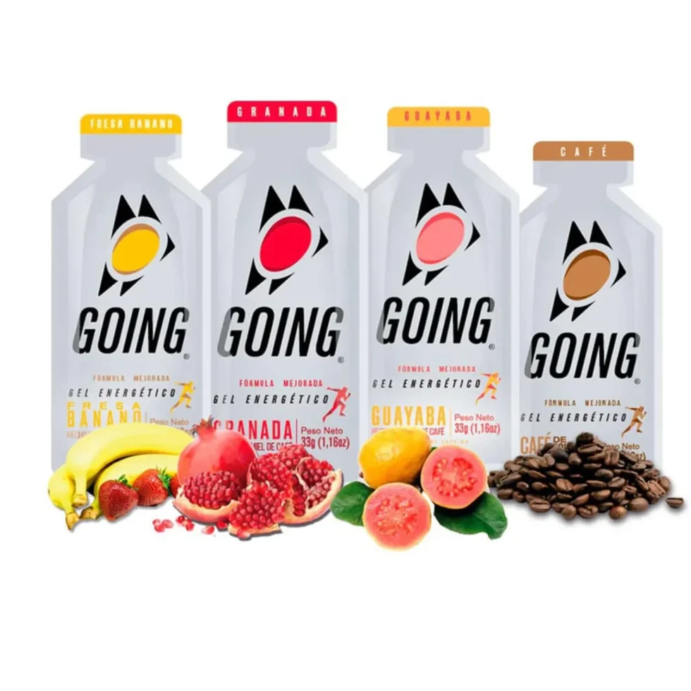 Geles Energéticos Going Nutrición Deportiva – Carbohidratos + Electrolitos + Vitaminas (Con/Sin cafeína).