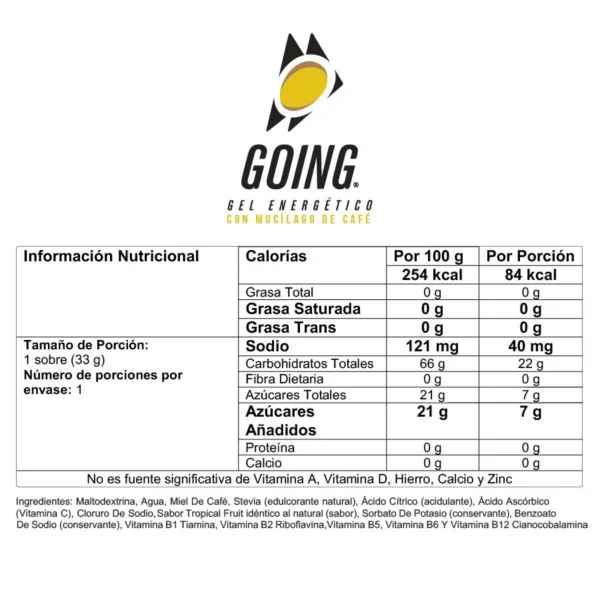 Geles Energéticos Going Nutrición Deportiva x 12 Unidades Sabores Mixtos | Carbohidratos + Electrolitos + Vitaminas (Con/Sin cafeína). (copia) - Image 7