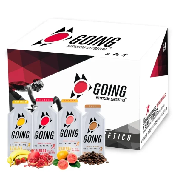 Geles Energéticos Going Nutrición Deportiva | Caja x24 Unidades Sabores Mixtos | Carbohidratos + Electrolitos + Vitaminas (Con/Sin cafeína). - Image 12