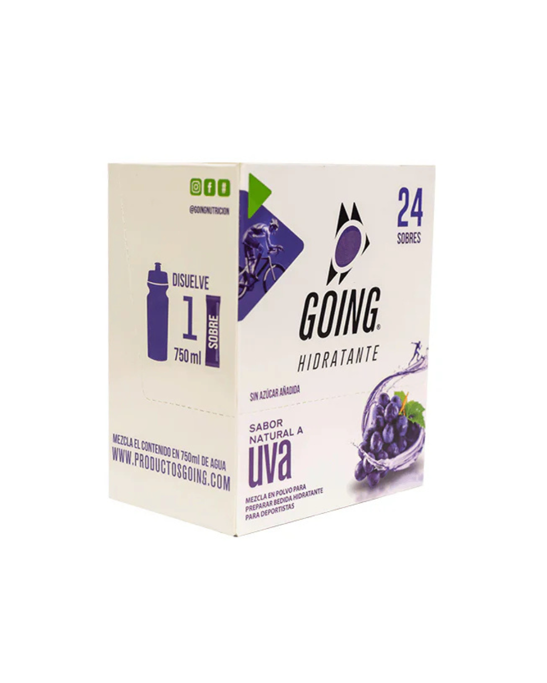 Hidratante Going para runners caja x 24 sachets – Sabor a Uva - Image 4