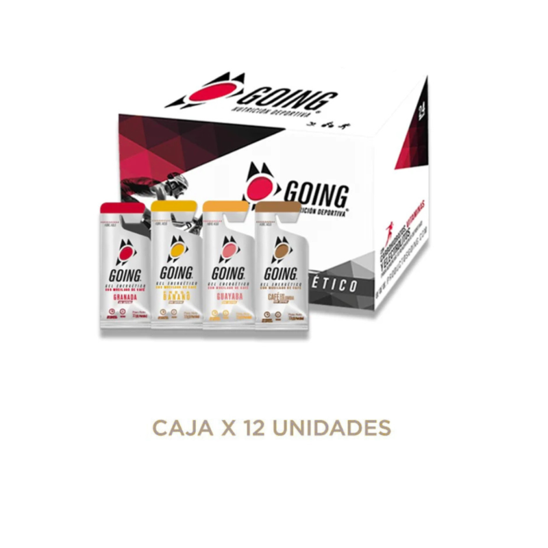 Geles Energéticos Going Nutrición Deportiva x 12 Unidades Sabores Mixtos | Carbohidratos + Electrolitos + Vitaminas (Con/Sin cafeína). (copia)