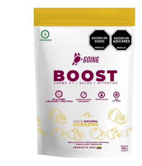Boost Going – Carbohidratos x 12 porciones • Sabor Toronja con Cafeína 🍑⚡